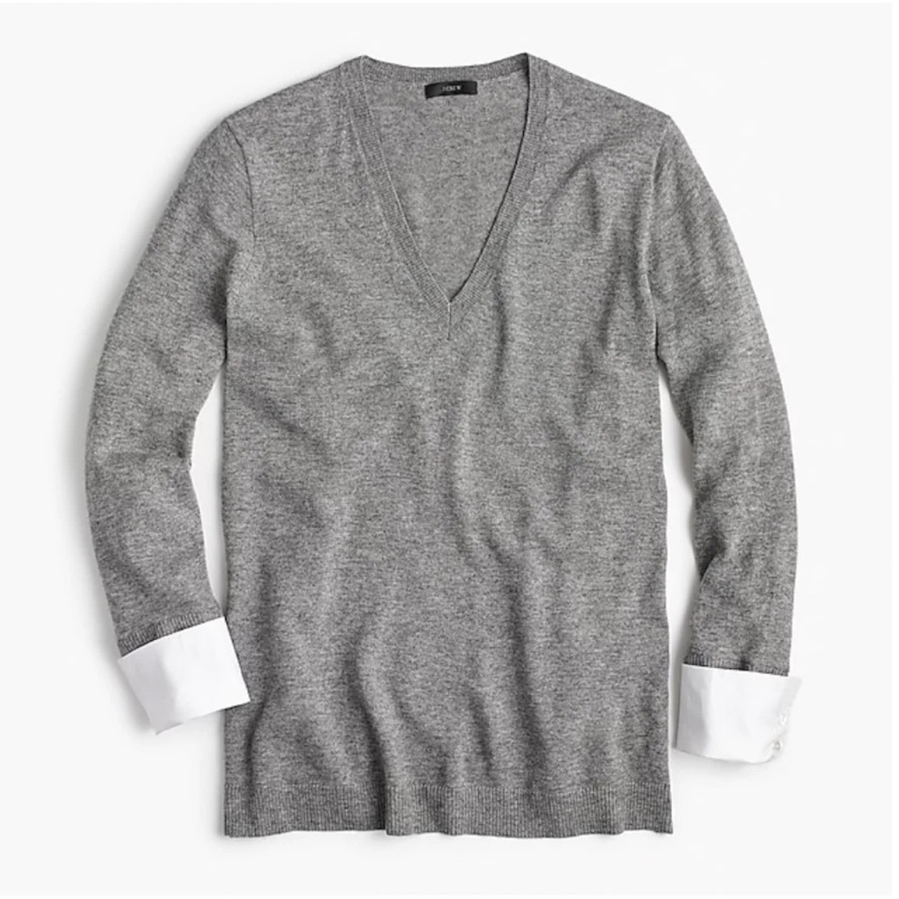 NWT - J. Cow Wool Blend V Neck Cuffed Sweater - Medium